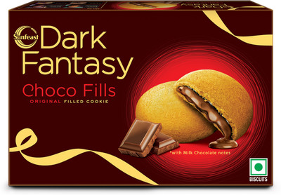Sunfeast Dark Fantasy Choco Fills, Original Filled Cookies with Choco Creme|Perfect Snack Cream Filled Biscuit(230 g)