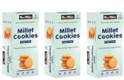 ME & MILLETS Ragi Twist Delicious Millets Biscuits | Healthy Tea Snack with Tasty Jaggery | Cookies Biscuit(3 x 75 g)