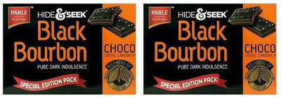 PARLE HIDE & SEEK BLACK BOURBON CHOCO (Pack of 2) Cream Sandwich Biscuit(2 x 300 g)