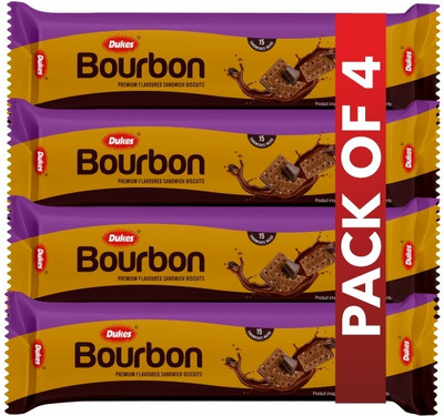 Dukes Bourbon Premium chocolate flavoured Cream Sandwich Biscuit(4 x 125 g)