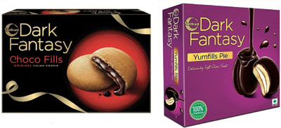 Sunfeast Dark Fantasy Choco Fills & Dark Fantasy Yumfills Cookies Biscuit(2 x 276.5 g)