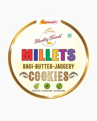 HEALTHY TRENDS MILLETS - RAGI BUTTER JAGGERY COOKIES - PACK OF 02 - 250 g x 02 Packs Cookies Biscuit(2 x 250 g)