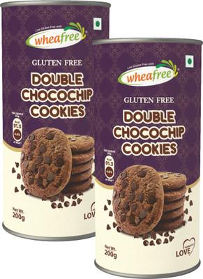 wheafree Double Chocochip Cookies - Gluten Free - (Pack of 2 - 200g each) Cookies Biscuit(2 x 200 g)