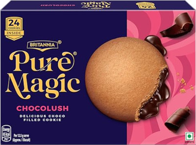 BRITANNIA Pure Magic Chocolush Biscuits Cream Filled Biscuit(253 g)