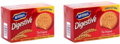 McVitie's Digestive Original Delicious Wheat Biscuit Pack of 2 (2 X 250g) Made in UK Digestive Biscuit(2 x 250 g)