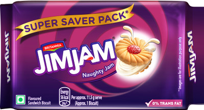 BRITANNIA Treat Jim Jam Cream Sandwich Biscuit(5 x 92 g)