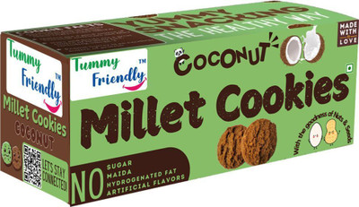 TummyFriendly Foods Ragi Millet Cookies - Coconut. Healthy Biscuits for Kids, Babies & Adults Cookies Biscuit(75 g)