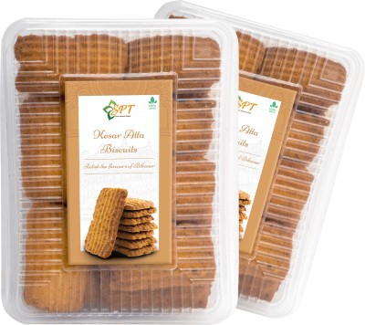 Shree Parshwa Traders Kesar Atta Biscuits 800Gm (400Gm Pack of 2) Sweet & Salty Biscuit(2 x 400 g)