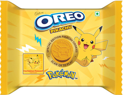 Cadbury Oreo Pokemon Pikachu Yellow Cookie with Choco Creme Flavour Cream Sandwich Biscuit(275.55 g)