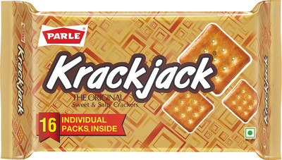 PARLE Krack Jack Crackers Sweet & Salty Biscuit(16 x 44.06 g)