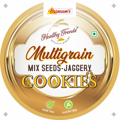 HEALTHY TRENDS MULTIGRAIN MIX SEEDS JAGGERY COOKIES - PACK OF 02 - 250 g x 02 Packs Cookies Biscuit(2 x 250 g)