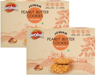 Zerobeli Jowar Peanut Butter Cookies | Goodness of Whole Wheat & Oats | No Preservatives Cookies Biscuit(2 x 250 g)