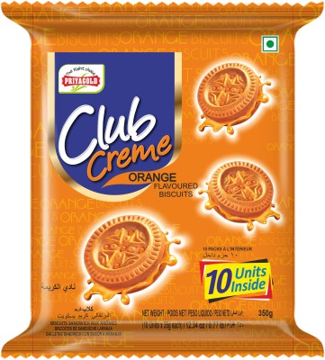 Priyagold Club Orange Flavoured Biscuits Cream Sandwich Biscuit(350 g)