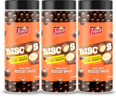 Tosca Biscos Chocolate Biscuit Balls – Chocolate Munchies Cream Cracker Biscuit(3 x 150 g)