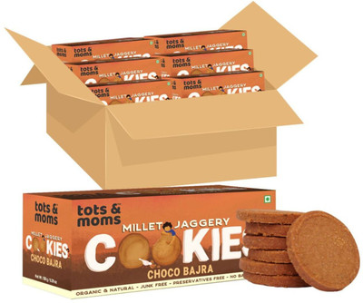 TOTS AND MOMS NO Maida NO Sugar - Choco Bajra Cookies | Millet & Jaggery Biscuits for Kids | Multi Grain Biscuit(6 x 150 g)