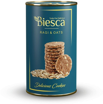 Biesca Ragi & Oats Cookies with Organic Ragi Flour, Jumbo Oats, Butter and Milk Cookies Biscuit(180 g)
