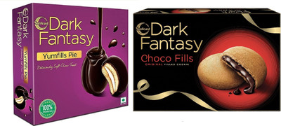 Sunfeast Dark Fantasy Yumfills & Dark Fantasy Choco Fills Cookies Biscuit(2 x 276.5 g)