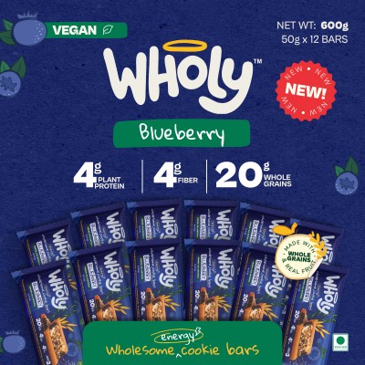 Wholy Blueberry Filled Cookie | High Protien | Rich & Indulgent Snack Cookies Biscuit(12 x 50 g)