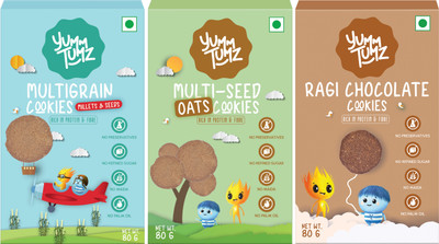 Yumm Tumz Ragi Choco, Millet Seeds & Oats Cookies | Protein & Fibre-Rich | No Preservative Multi Grain Biscuit(3 x 80 g)