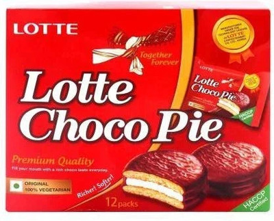 Lotte Chocopie-12 Pcs (28GRAM X 12) Cookie Cake Biscuit(336 g)