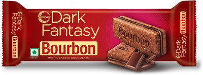 Sunfeast Dark Fantasy Bourbon, Classic Biscuit Made With Real Chocolate Cream Filled Biscuit(139.5 g)