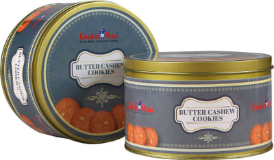 Cookieman Butter Cashew Cookies | Cookies Gift Pack | Butter Cashew Cookies in Tin Box Cookies Biscuit(300 g)
