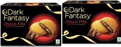 Sunfeast Dark Fantasy CHOCOFILLS Original Filled Cookies with Choco Crème Cookies Biscuit(2 x 229.5 g)