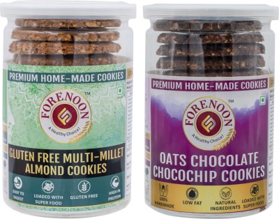 Fore Noon Chocolate Chocochip Oats & Gluten free Multi Millet Almond Jaggery Cookies(2 x 178 g)