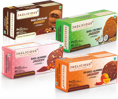 Jaglicious Healthy Cookie Combo (4 Flavors) - No Sugar, No Maida Cookies Biscuit(4 x 80 g)