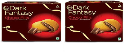 Sunfeast Dark Fantasy CHOCOFILL Cookies with Choco Crème | Perfect Snack Cookie Cake Biscuit(2 x 230.5 g)