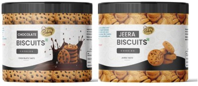 THE HERBS PLANET Combo Pack of Biscuits | Chocolate Biscuit and Jeera Biscuit |Vegetarian Cookies Assorted Biscuit(2 x 200 g)