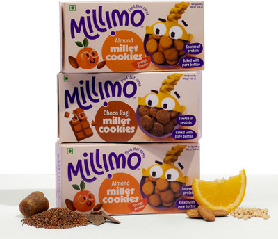 Millimo Healthy Millet Cookies - Jowar Almond & Choco Ragi | High Protein & Fibre Cookies Biscuit(3 x 100 g)