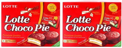 Lotte Chocopie-24 Pcs ( 300 GRAM X 2) Cookie Cake Biscuit(2 x 300 g)