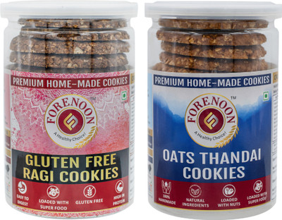 Fore Noon Oats Thandai & Gluten free Ragi Jaggery Cookies Biscuit(2 x 178 g)