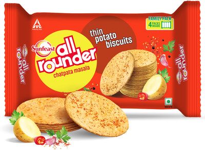 Sunfeast All Rounder-Thin Light Potato Biscuit with Chatpata Masala Flavour Spicy Biscuit(282 g)