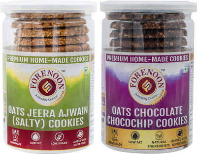 Fore Noon Chocolate Chocochip & Jeera Ajwain (Salty) Oats Cookies Biscuit(2 x 178 g)