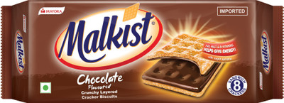 Malkist Chocolate Flavoured (family pack) - 144g (Pack of 30) Cream Cracker Biscuit(30 x 144 g)