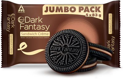 Sunfeast Dark Fantasy Creme, Made With Real Chocolate Cookies Biscuit(395 g)
