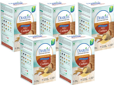 DiaBliss Low GI Millet Cookies Combo Pack Cookies Biscuit(5 x 120 g)