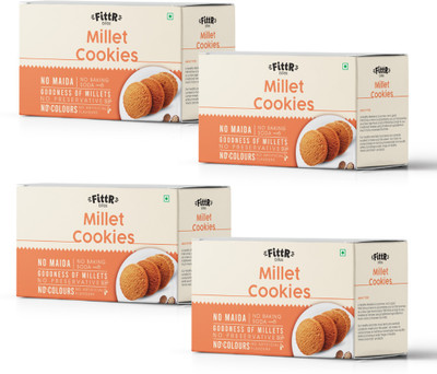 fittr bites Multi Millet Cookies-pack of 4, Multi Grain Biscuit(4 x 100 g)