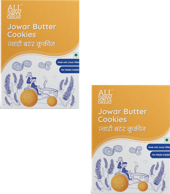 all sow great Jowar Butter Cookies | Delicious Crunchy Tea time Snack Biscuit 200gm , PO2 Cookies Biscuit(2 x 200 g)