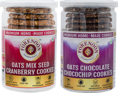 Fore Noon Chocolate Chocochip oats & Mix Seed Cranberry Cookies Biscuit(2 x 178 g)