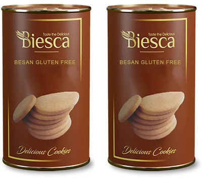 Biesca Premium Besan Cookies Gluten and Maida Free Cookie with Milk and Butter Cookies Biscuit(2 x 170 g)