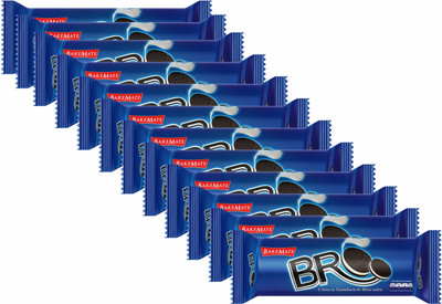 BAKEMATE Bro Cookie Biscuit Vanilla Flavoured Biscuit Family Pack (100g X 12Pc) Cream Sandwich Biscuit(12 x 100 g)