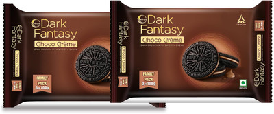 Sunfeast Dark Fantasy Choco Creme biscuit Cream Cracker Biscuit(2 x 150.5 g)
