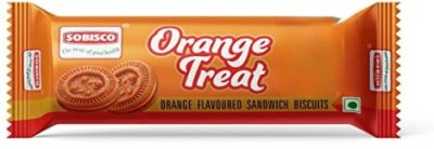 SOBISCO Orange Treat Orange Flavoured Sandwich Cream Biscuits Cream Sandwich(36 x 2 g)