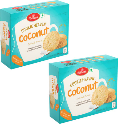 Haldiram's Coconut Cookie Pack of 2 | Tea Time Snacks | Tasty & Healthy Cookies Cookies Biscuit(2 x 180 g)