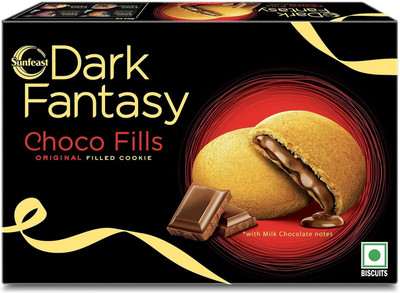 Sunfeast Dark Fantasy CHOCOFILL Cookies with Choco Crème | Perfect Snack Cookie Cake Biscuit(231 g)
