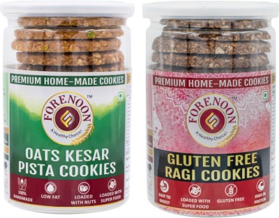Fore Noon Gluten Free Ragi Jaggery & Kesar Pista Oats Cookies(356 g, Pack of 2)