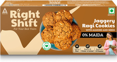 Right Shift Jaggery Ragi Cookies, With nuts and seeds Cookies Biscuit(100 g)